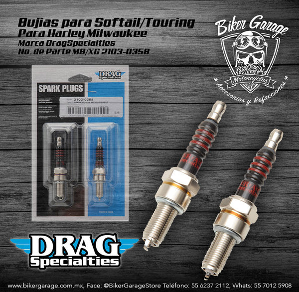 Bujias para Softail/Touring Spark Plugs - M8/XG 2103-0358 Refacción