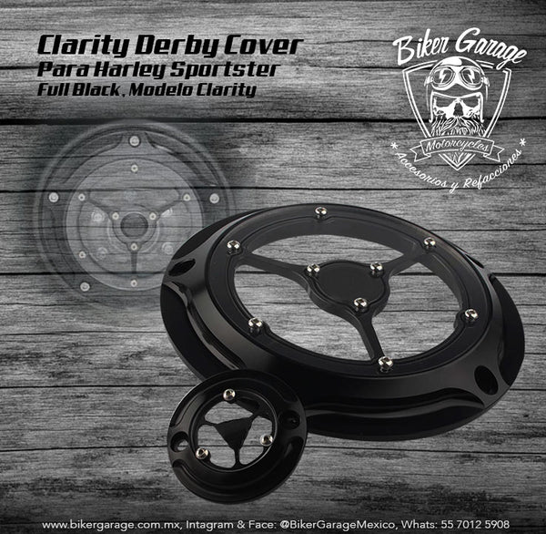 Cover Derby para Sportster Modelo Clarity Color Negro Mate