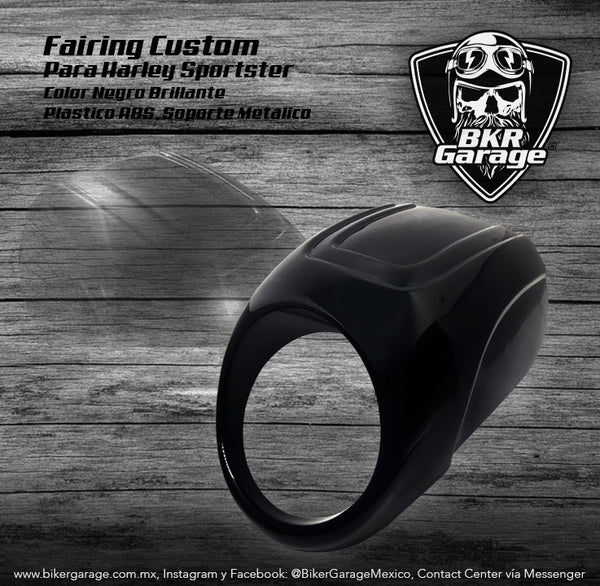Fairing Custom para Sportster Color Negro Brillante