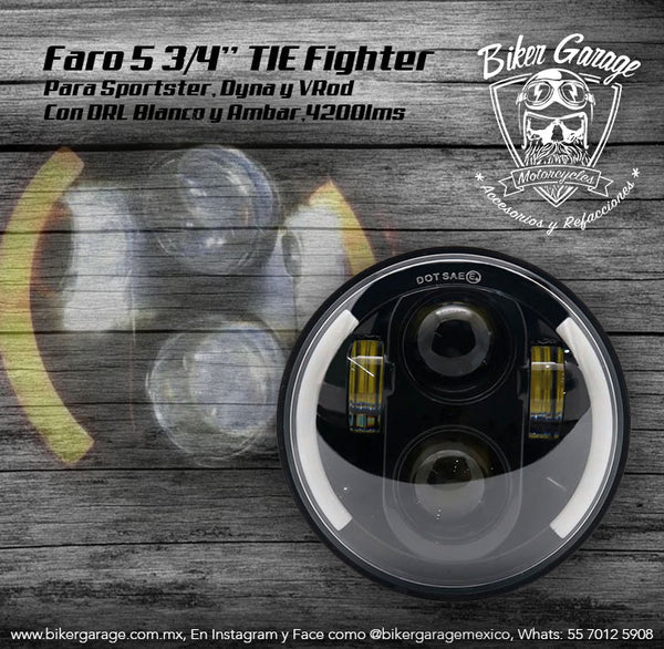 Faro Daymaker Tie Fighter de 5 3/4'' para Sportster, Dyna y VRod
