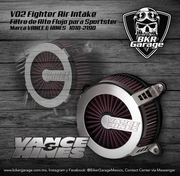 Filtro de Aire modelo VO2 Fighter para Sportster marca Vance and HInes
