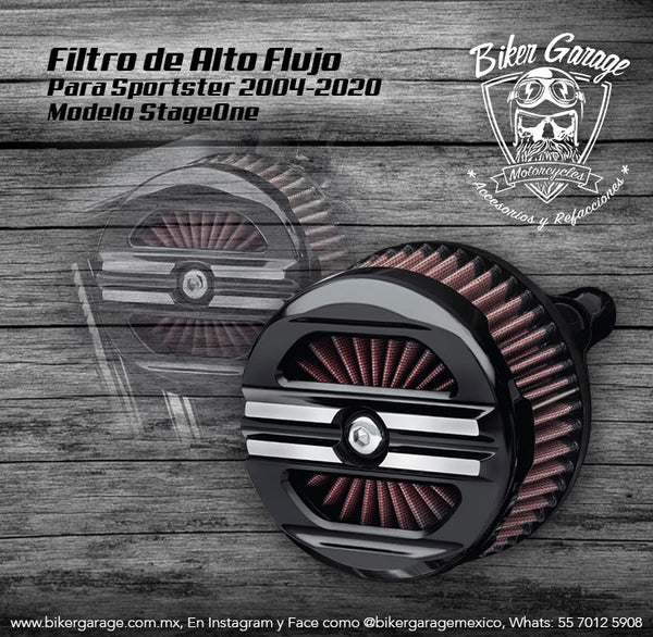 Filtro de Aire para Harley Sportster Modelo Stage One Corte Laser