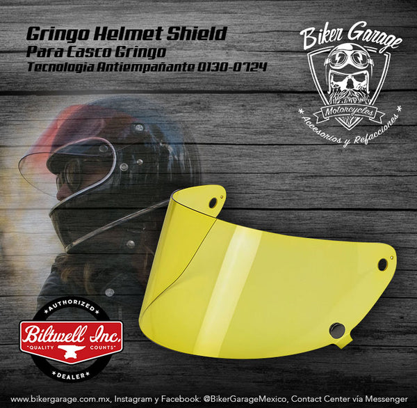Mica para Casco Gringo Helmet Shield de la Marca Biltwell Color Amarillo