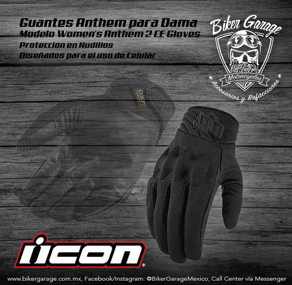 Guantes Icon Anthem 2 para Mujer Color Negro