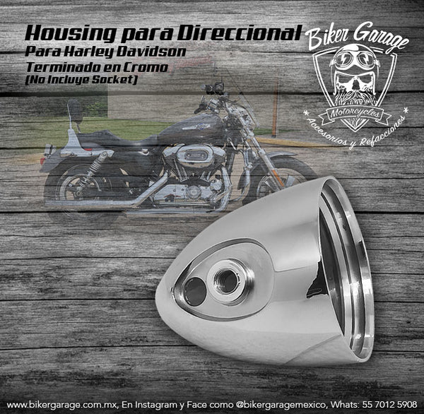 Housing Carcasa de Direccional Terminado Cromo para Harley Davidson