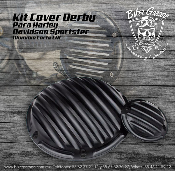 Derby Cover Deep Cut para Sportster Color Negro