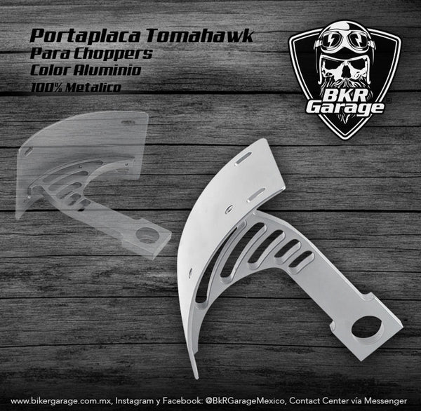 Portaplaca Modelo Tomahawk Color Aluminio