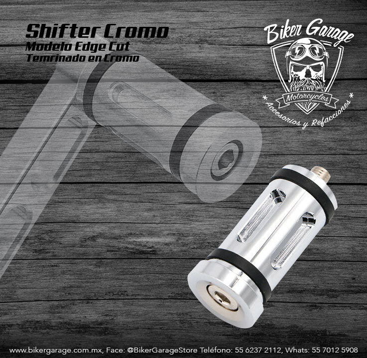 Shifter Edge Cut Terminado en Cromo Biker Garage