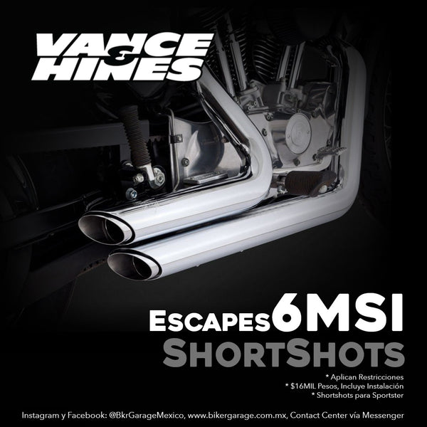 Escapes Vance&Hines Modelo ShortShots para Sportster 2014-2021 Terminado Cromo