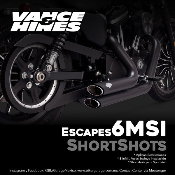 Escapes Shortshots Staggered Exhaust Color Negro para Sportster 2004-2013
