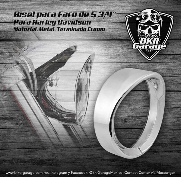Bisel Cover para Faro 5 3/4'' Terminado Cromo