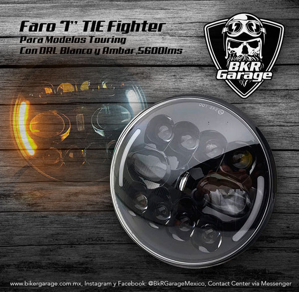Faro Central Daymaker Fighter de 7'' Color Negro