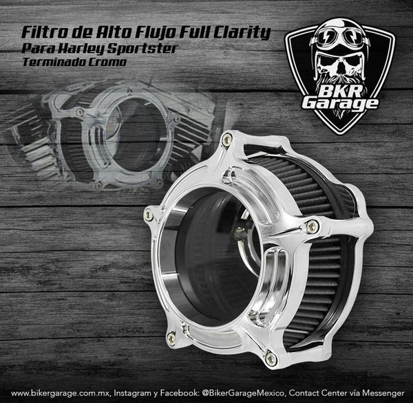 Filtro de Aire Full Clarity para Sportster 2004-2020 Terminado Cromo