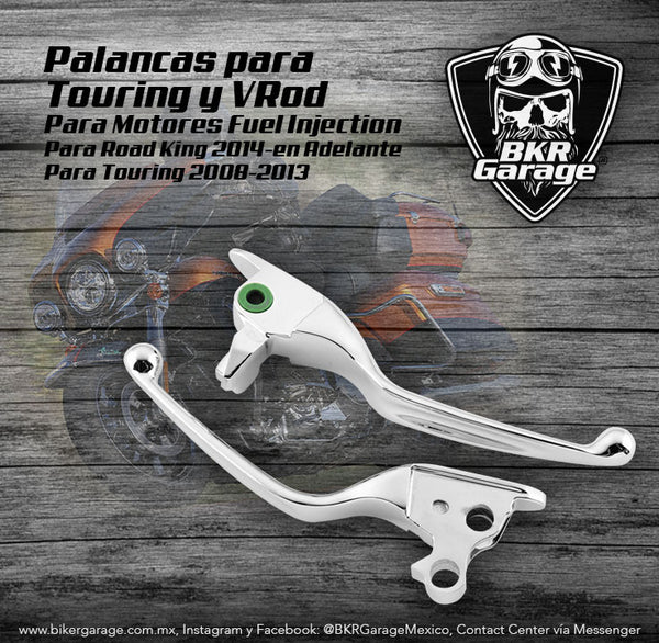 Palancas Lisas para Touring y VRod Terminado Cromo