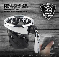 Soporte Portavasos Terminado Cromo para Harley Davidson