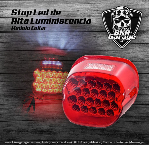 Stop Cellar Color Rojo Cuarto y Stop Led Rojo