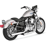 Escapes Round Twin Slash Slip-On Terminado Cromo para Sportster 2004-2013