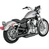 Escapes Round Twin Slash Slip-On Color Negro para Sportster 2004-2013