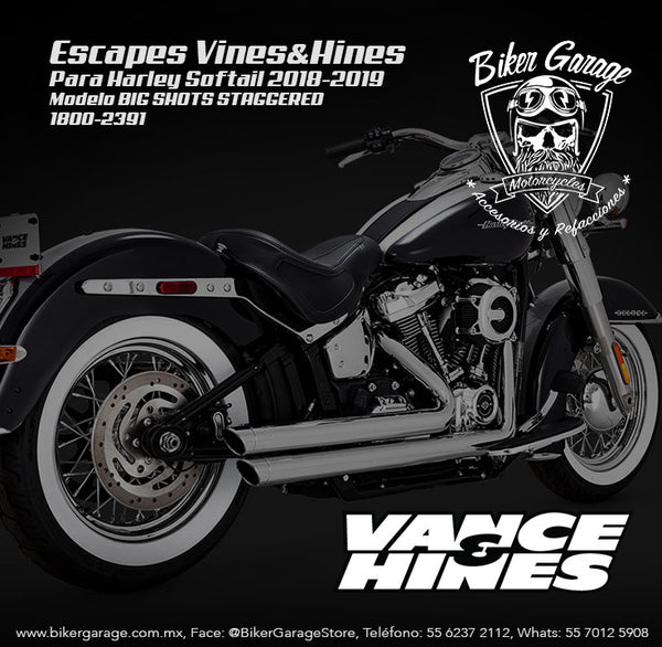 Escapes BigShots para Softail Terminado Cromo