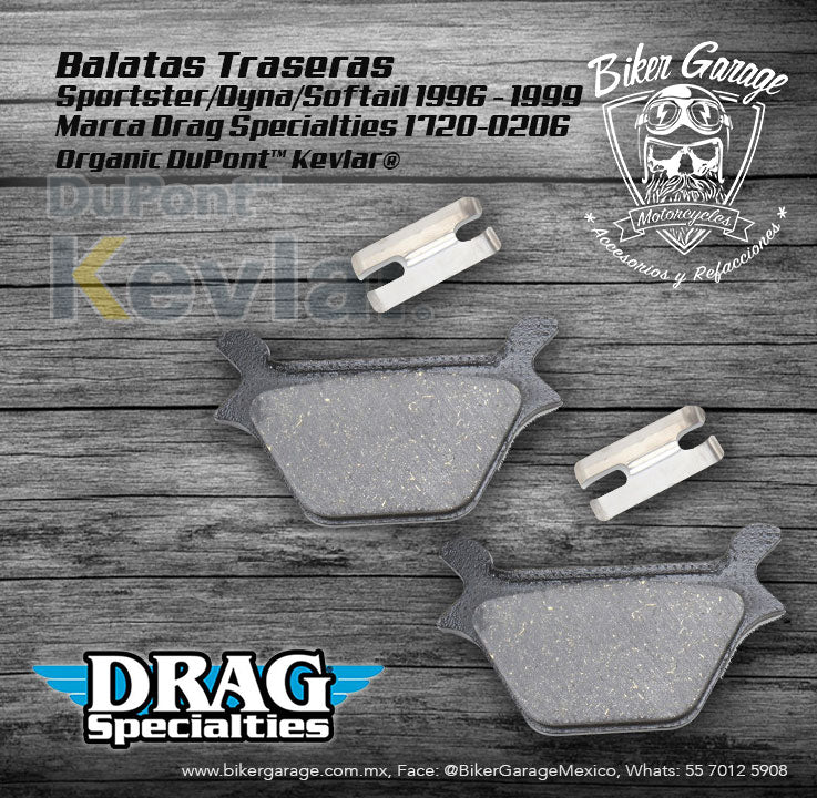 Balatas Trasera para Sportster, Dyna y Softail 1996-1999 1720-0206