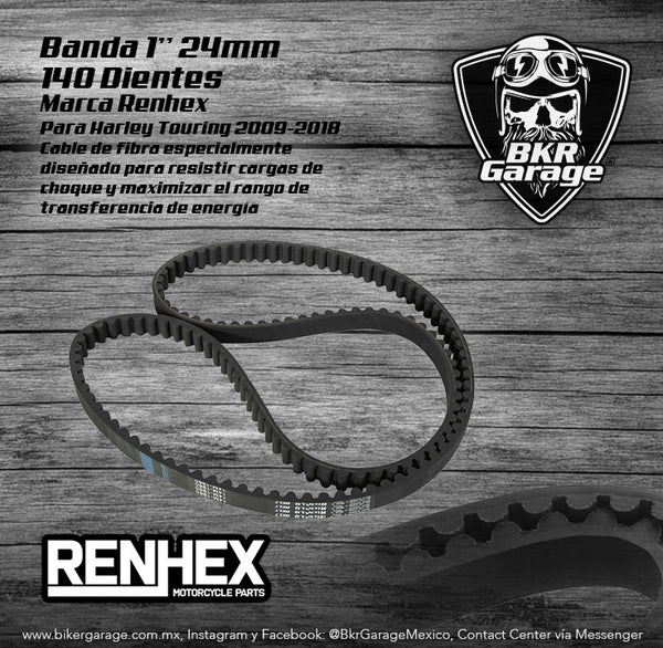 Banda de Transmision  1" 140 Dientes Refacción