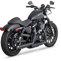 Escapes Round Twin Slash Slip-On Color Negro para Sportster 2014-2021