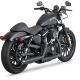 Escapes Round Twin Slash Slip-On Color Negro para Sportster 2014-2021