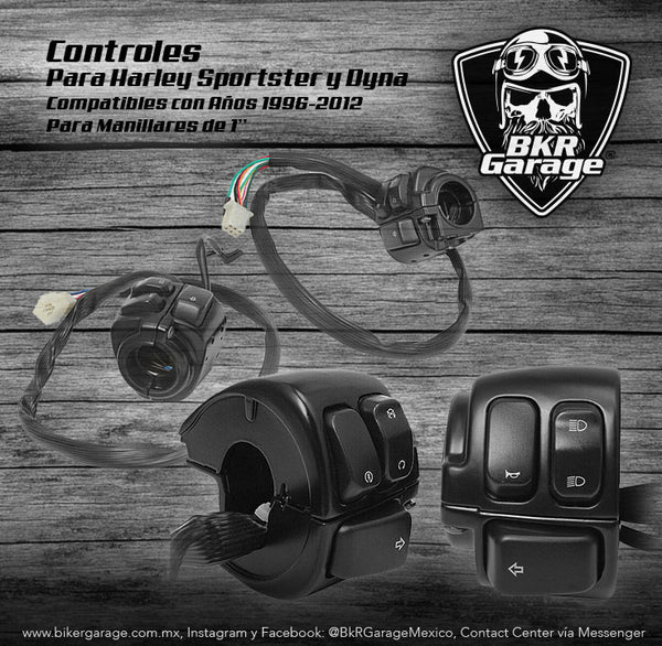 Controles para Manillar de 1'' para Harley Sportster y Dyna 1996-2012