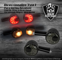 Direccionales Deuce Terminado Negro Brillante Mica Humo 3 en 1