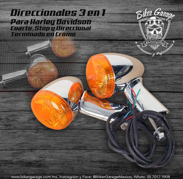 Direccionales Deuce Terminado en Cromo 3 en 1