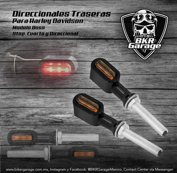 Direccionales Traseras Modelo Boss Stop, Cuarto y Direccional Color Negro