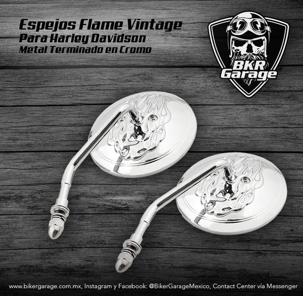 Espejos Flame Vintage Terminado Cromo