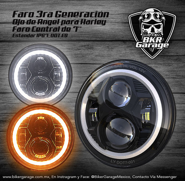 Faro Central 7'' 3ra Generación Daymaker Color Negro