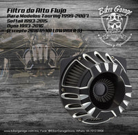 Filtro de Aire Deep Cut para Touring y Softail Corte Laser