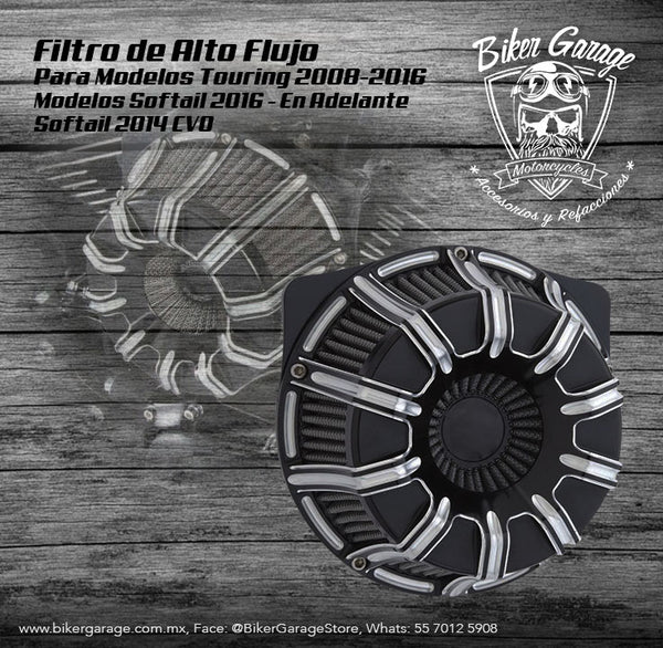 Filtro de Aire Spyder para Touring y Softail Corte Laser