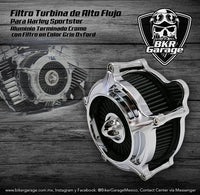 Filtro de Aire de Alto Flujo Modelo Turbina Terminado Cromo para Sportster 2004-2021