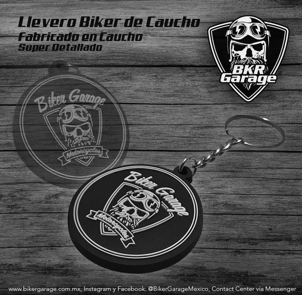 Llavero de Caucho Biker Garage