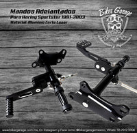 Mandos Adelantados en Aluminio Corte Laser para Sportster 1991-2003 NEGROS