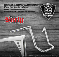 Manillar Diablo Bagger de 17'' de Alto Terminado Cromo