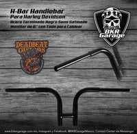 Manillar H-Bar de 6'' de Alto Color Negro Semisatinado