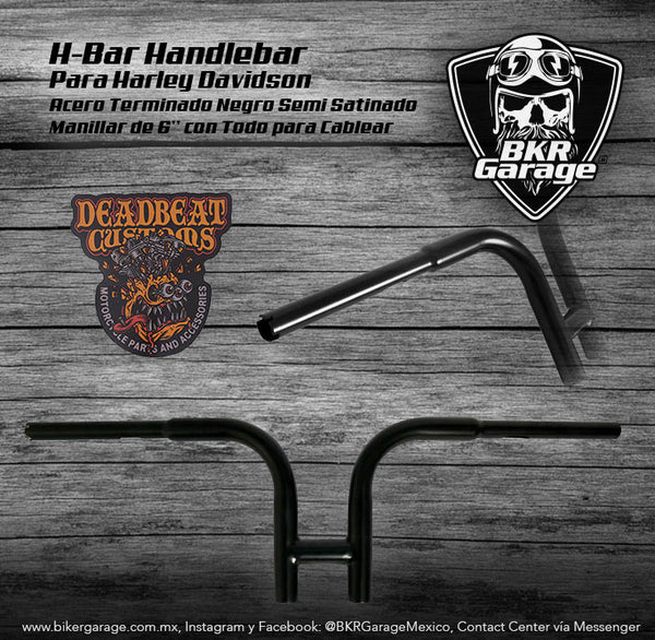 Manillar H-Bar de 6'' de Alto Color Negro Semisatinado