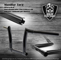Manillar Color Negro Modelo Toro de 8'' de Alto