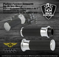 Puños Modelo Fusion Smooth by Arlen Ness para Sistema Electrónico Terminado Cromo 07-322