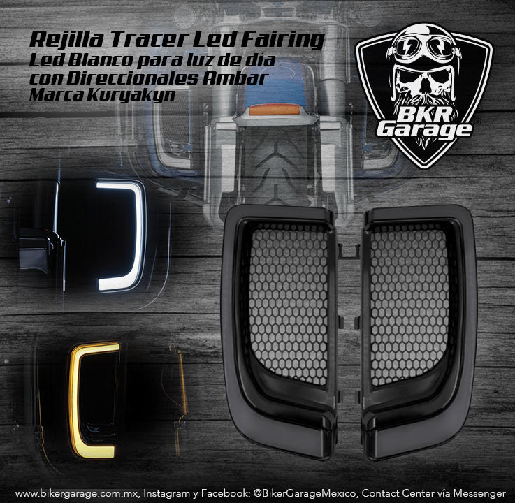 Cover Rejilla Tracer Led Fairing Terminado Negro Humo para Touring ...