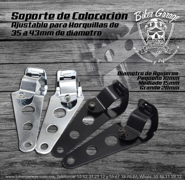 Soporte de Barras para Faro Color CROMO 39 mm