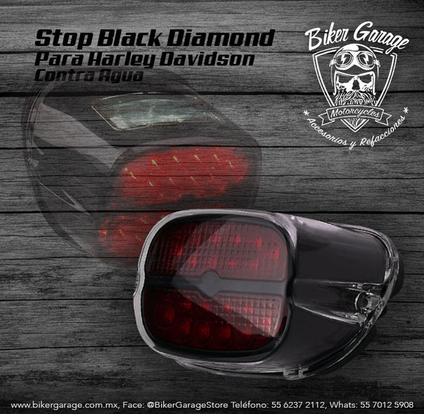 Stop Diamond Color Negro Cuarto y Stop Led Rojo