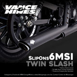 Escapes Round Twin Slash Slip-On Color Negro para Sportster 2004-2013
