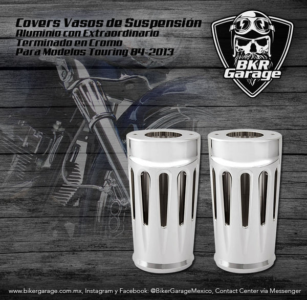 Covers Vasos de Suspensión para Touring 84-13 Deep Cut Terminado Cromo